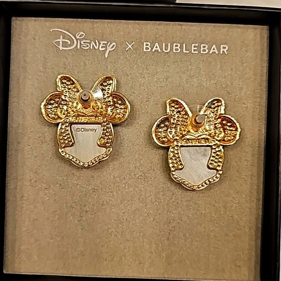 NWOT WOMEN'S DISNEY X BAUBLEBAR MINNIE MOUSE KISS MULTICOLOR STUD EARRINGS - Picture 9 of 11
